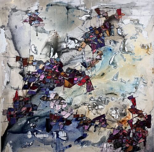Maya Eventov "Abstract VI" 48x48, original on canvas, acrylic palette-knife, abstract