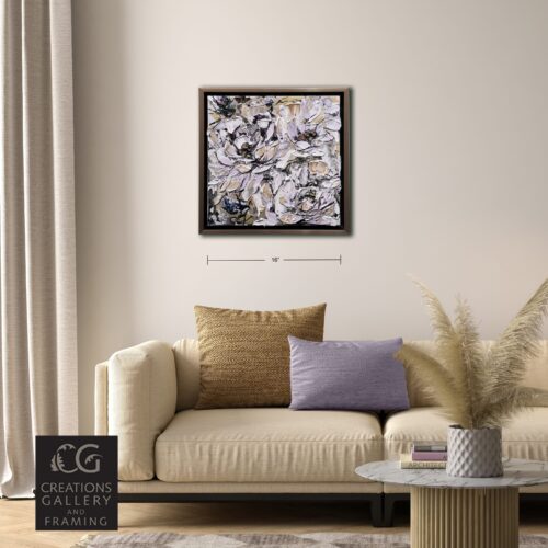 Maya Eventov Floral Abstract White I 16×16 Room View 7510