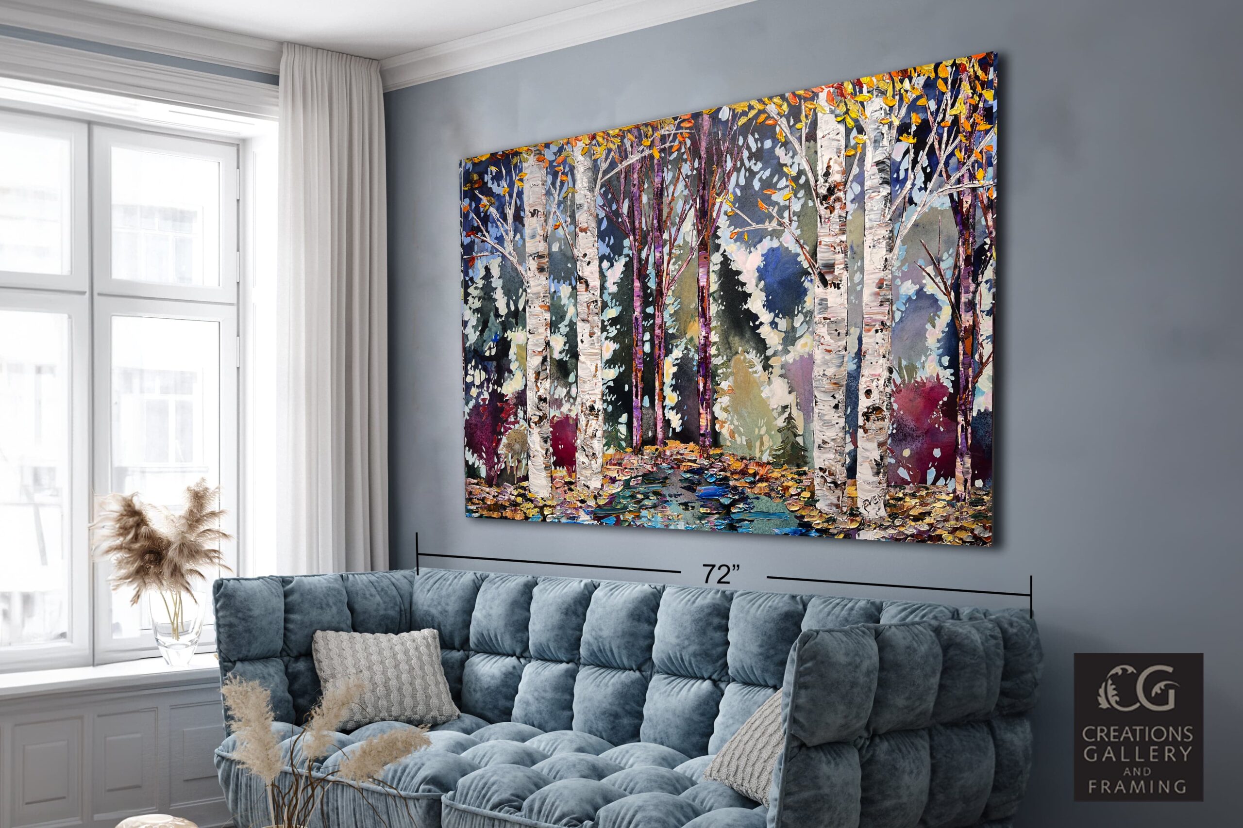 Maya Eventov Lost In The Woods Birch Spectrum Forest 40x60 B Room View 6286